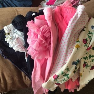 9 baby girl bottoms sizes 6-12m